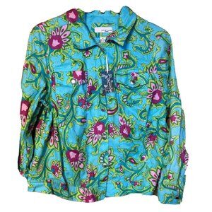 Lucy & Laurel Womens 1x Light Button Jacket